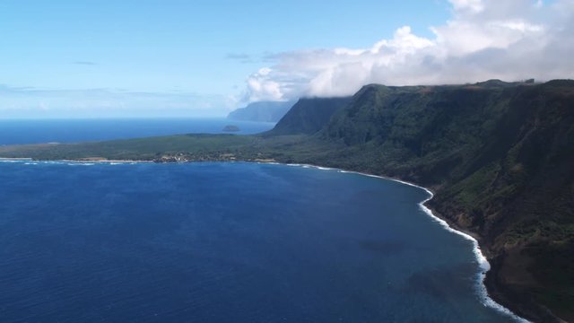 Coastline of Molokai and Kalaupapa Leper Colony. Shot in 2010.