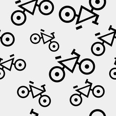 Geometric seamless simple monochrome minimalist pattern bicycles