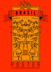 Sport Games Typography Design with Vector Linear Icon