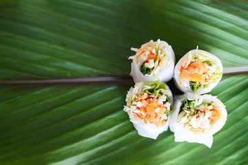 Fresh spring roll and fresh drink