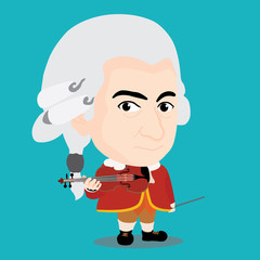 Wolfgang Amadeus Mozart Character - obrazy, fototapety, plakaty
