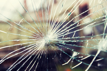 broken glass with cracks