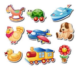 Sticker set of many toys