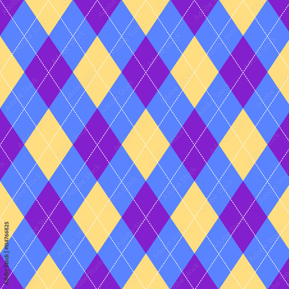Poster seamless argyle pattern. diamond shapes background.