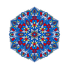 Abstract Flower Mandala. Decorative ethnic element for design.