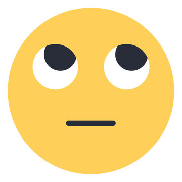 face with rolling eyes - Flat Emoticon design | Emojilicious