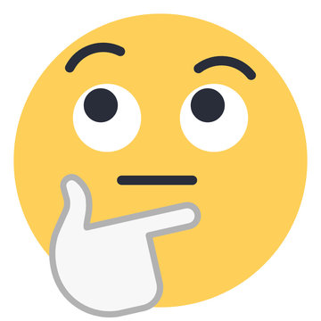 Thinking Face - Flat Emoticon Design | Emojilicious