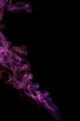 Abstract lilac smoke from aromatic sticks.