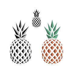 Obraz premium flat logo design of pineapple