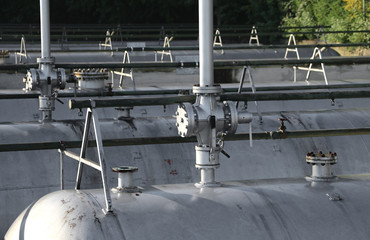 gas tank in a refinery factory construction and storage of natur