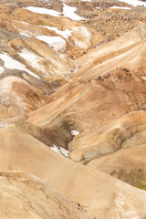 Kerlingarfjoll (The Ogress' Mountains), a volcanic mountain range situated in the highlands of Iceland..Steam from inside the earth comes out aken on a sunny summer day with al long shutter time
