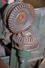 detail of a mechanical gear with metal teeth oleate