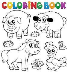 Obraz premium Coloring book with farm animals 5