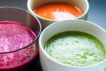 Fresh Juice Smoothie Color Vegetables Bowls