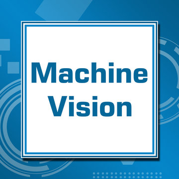 Machine Vision Technical Blue White Square 