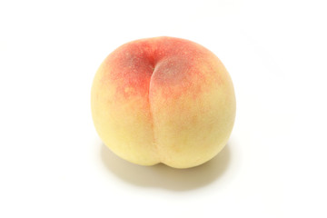 Japanese white peach fruit isolated
