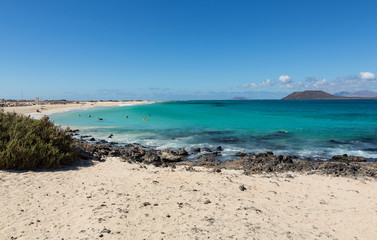 Fototapeta na wymiar Corralejo Beach on Fuerteventura, Canary Islands