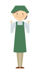 スタッフ　シニア　女性　働く人々　イラスト