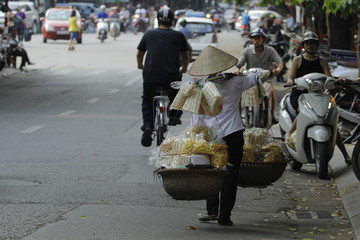 Hanoi, Vietnam, May 11, 2014: Life in Vietnam- Hanoi,Vietnam Street vendors in Hanoi's Old Quarter