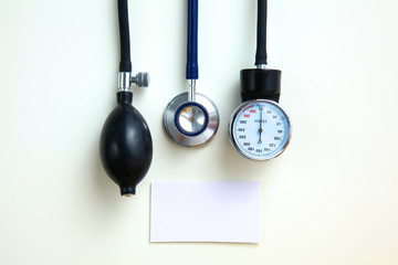 Blood pressure meter medical equipment isolated on white