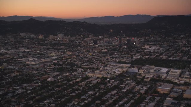 Over Los Angeles in evening light. Shot in October 2010.