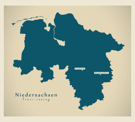 Modern Map - Niedersachsen DE new design refreshed