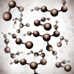 multicolor molecules  for fabric paper and web design on blured background