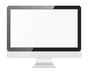 Computer display isolated on white. Vector