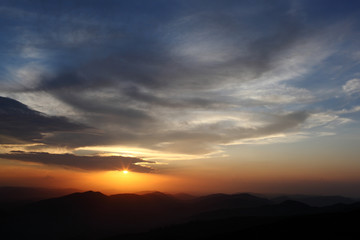 mountains and sunset 