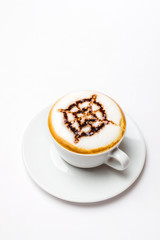 cappuccino on the white