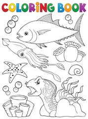 Coloring book marine life theme 1