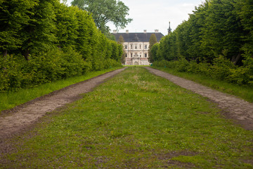 View of long roads to ancient castle