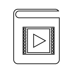 electronic book with play button isolated icon design