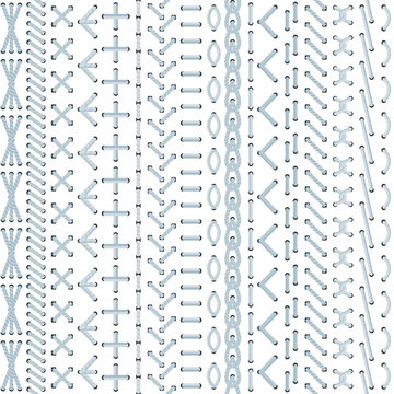 Vector embroidery stitch seamless pattern