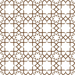 Geometric seamless stylized flower pattern in oriental style