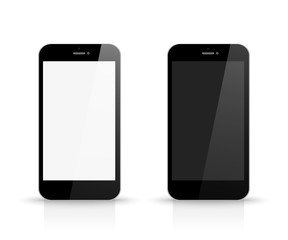 Smartphone with black and white screen front view