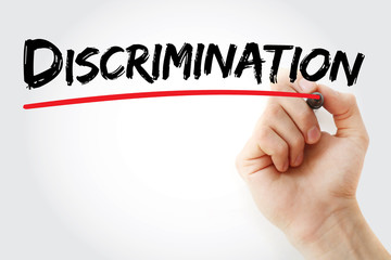 Hand writing Discrimination with marker, concept background