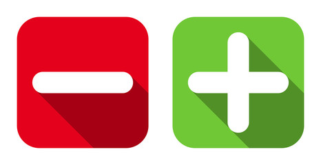 Fototapeta premium minus & plus flat icons
