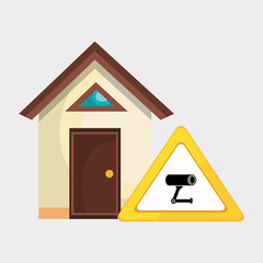 smart home with camera cctv isolated icon design, vector illustration  graphic 