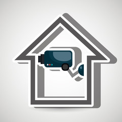 smart home with camera cctv isolated icon design, vector illustration  graphic 