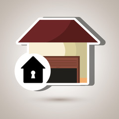 smart home with shapehole isolated icon design, vector illustration  graphic 