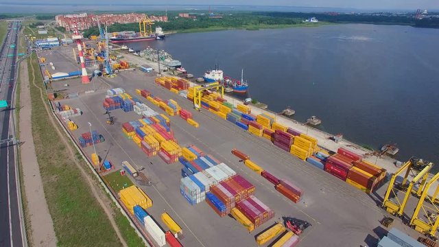 container yard in the seaport