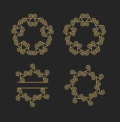 Vector trendy linear frame.