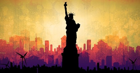 Composite image of focus on liberty statue  © vectorfusionart