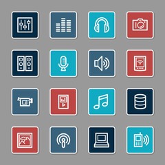 Media Web Icons Set
