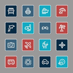 Vacation web icons set
