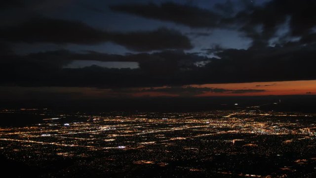 Time-lapse sunset to dark over Albuquerque, New Mexico