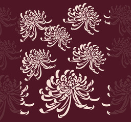 Vector Flowers pattern background, red color