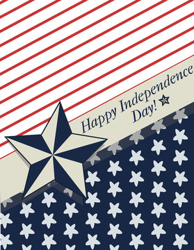 Happy Independence Day United States of America card. vector illustration Vintage retro style