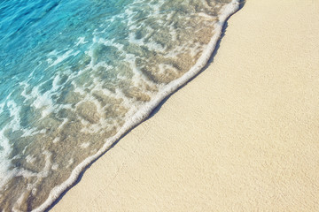 Soft wave of  sea on the sandy beach